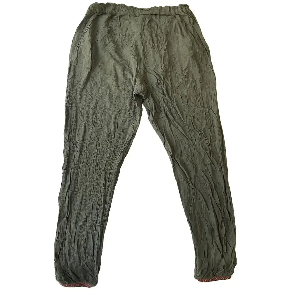 Justice Girls Pants 18/20 Green Embroidered Tassel 28